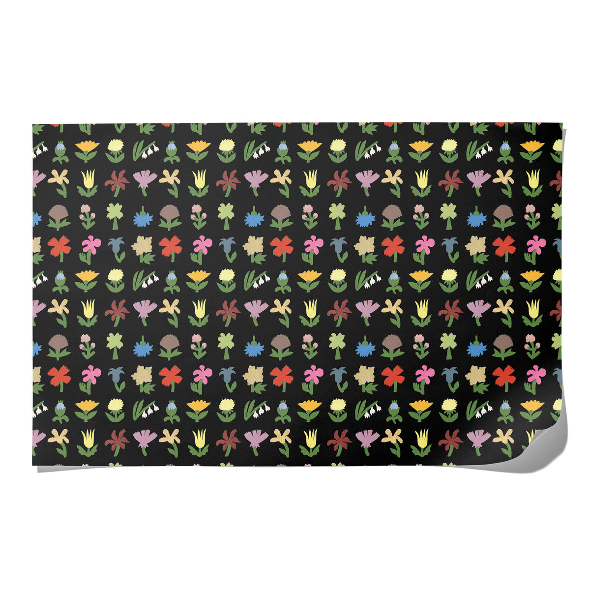 Red Cap Cards - Little Flowers wrapping paper: Rolls of 3 sheets