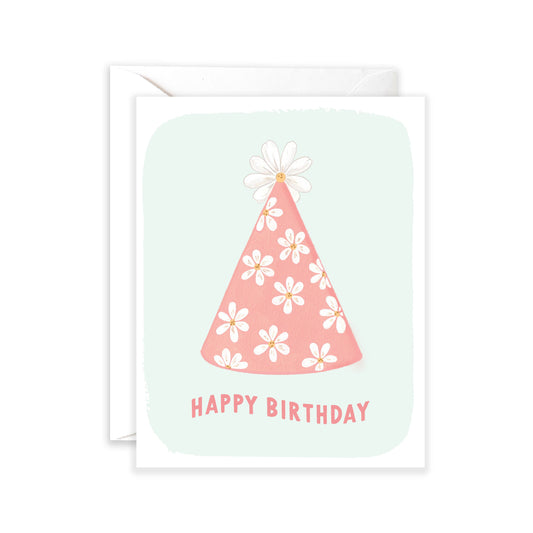 Isabella MG - Daisy Party Hat Birthday Card