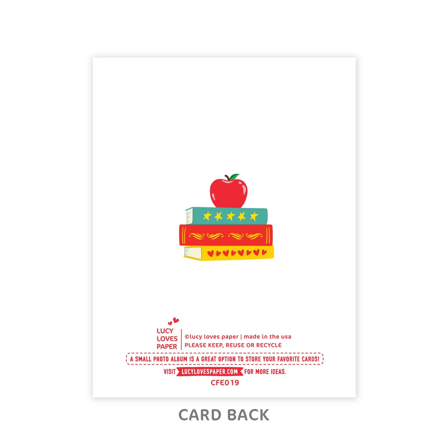 Lucy Loves Paper - Most Wonderful Teacher | Teacher Appreciation Card