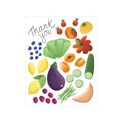 Courtney Beyer Design - Fruits and Veggies Thank You Card