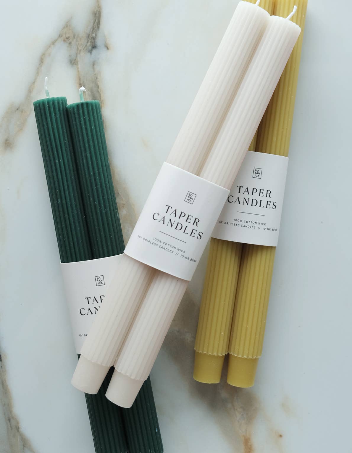 BOTANICA - Taper Candle Pair, Neutral: Pillar Pair