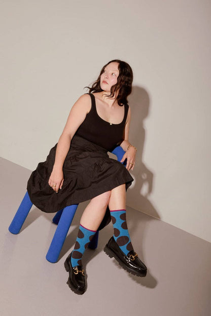 Hooray Sock Co. - Big Dot Blue Sock: Large (Men's 8 - 12)