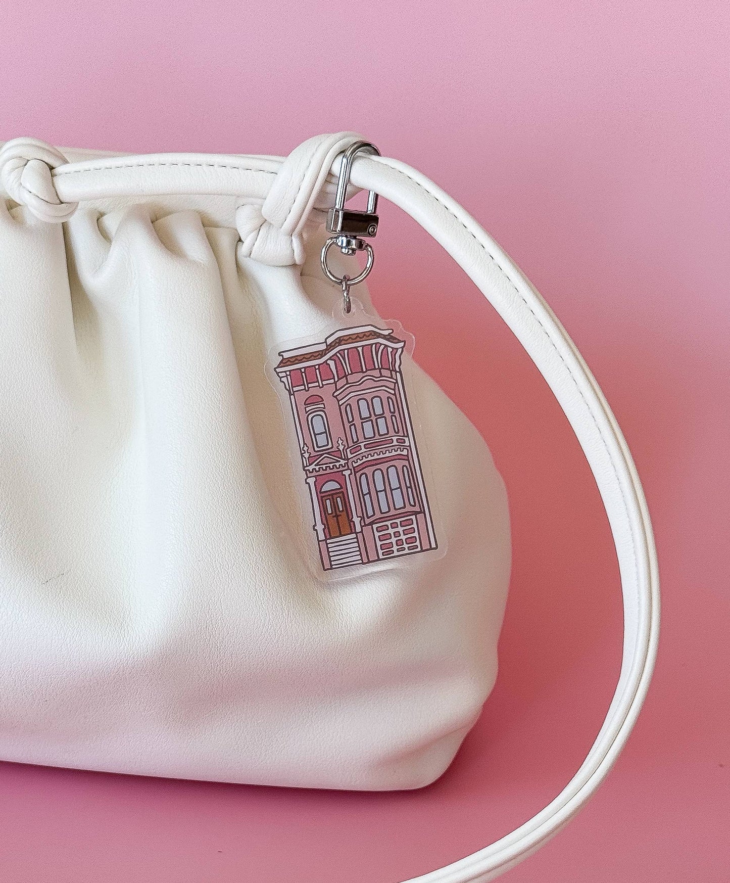 By Aleisha - Painted Lady Keychain: Pink