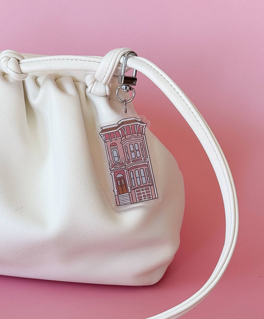 By Aleisha - Painted Lady Keychain: Pink