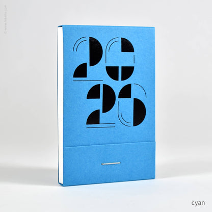 Inkello Letterpress - 2026 Matchbook Calendar™ (#107): Cyan