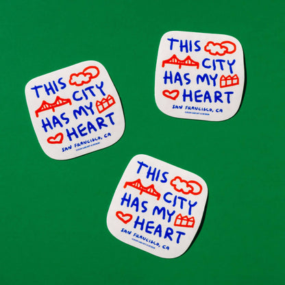 Gab Art & Design - This city has my heart / san francisco sticker