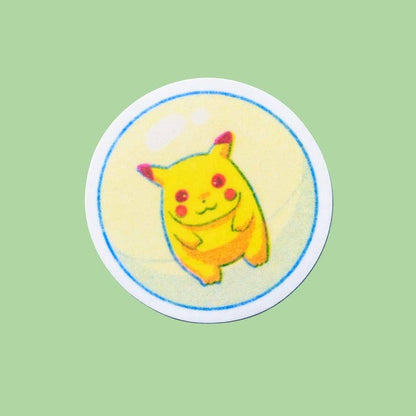 Christina Hu - Free Him! Pikachu Bouncy Ball Vinyl Sticker | 2.25"x2.25"~