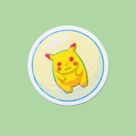 Christina Hu - Free Him! Pikachu Bouncy Ball Vinyl Sticker | 2.25"x2.25"~