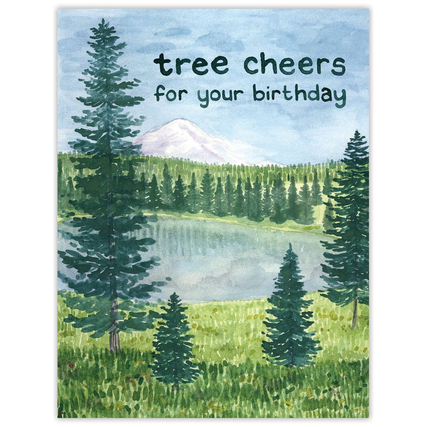 Yardia - Tree Cheers Birthday Card - Punny Watercolor Greeting Card