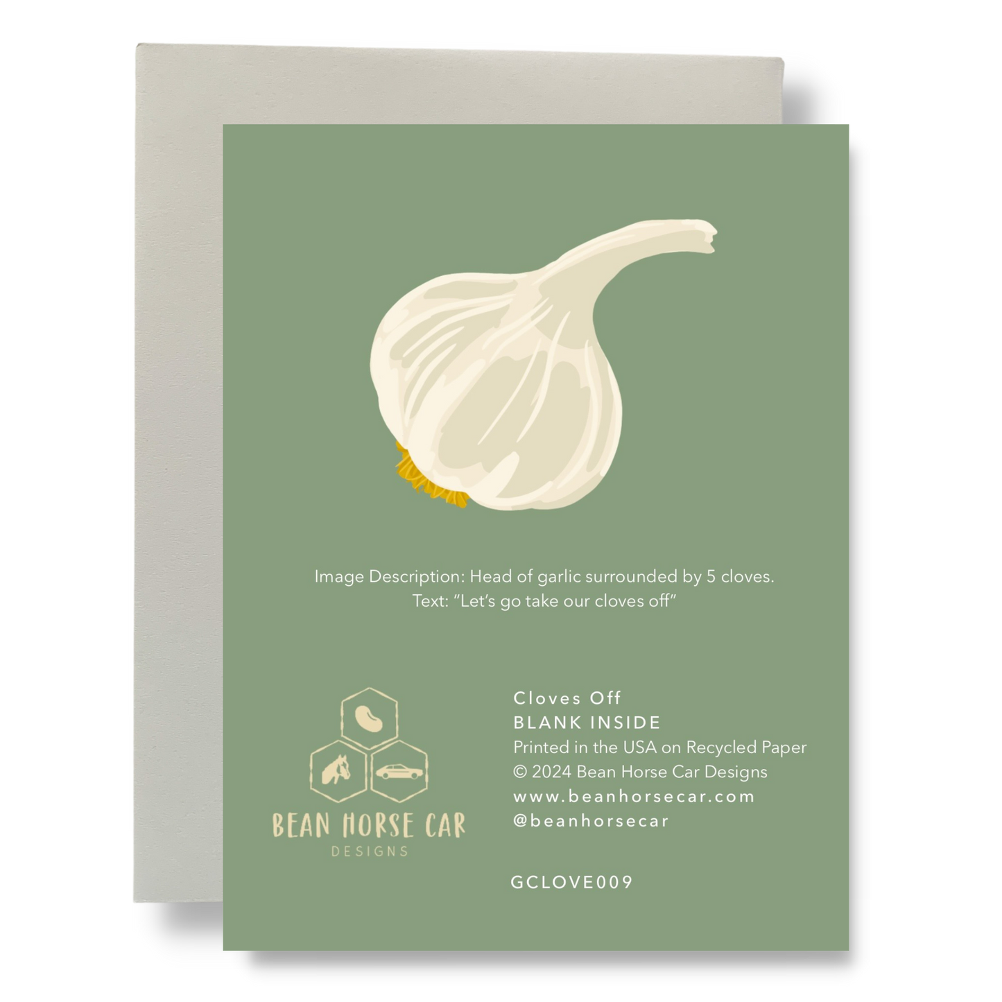 Bean Horse Car - Cloves Off Greeting Card