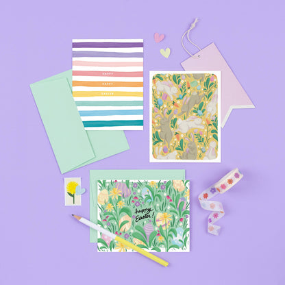 Slightly Stationery - Easter Flower Garden Card | Cute Easter Card