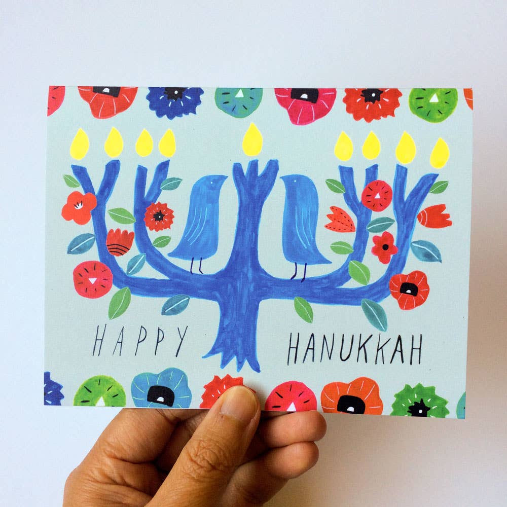 Honeyberry Studios - Menorah Tree Hanukkah Greeting Card