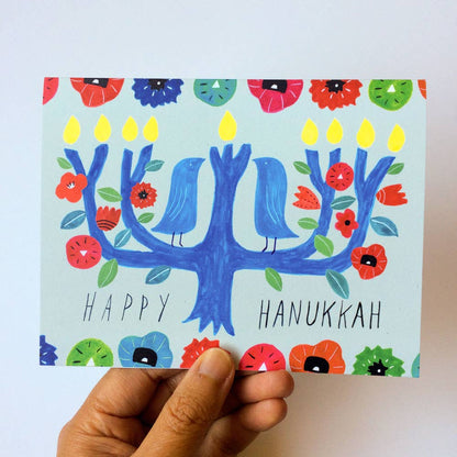 Honeyberry Studios - Menorah Tree Hanukkah Greeting Card
