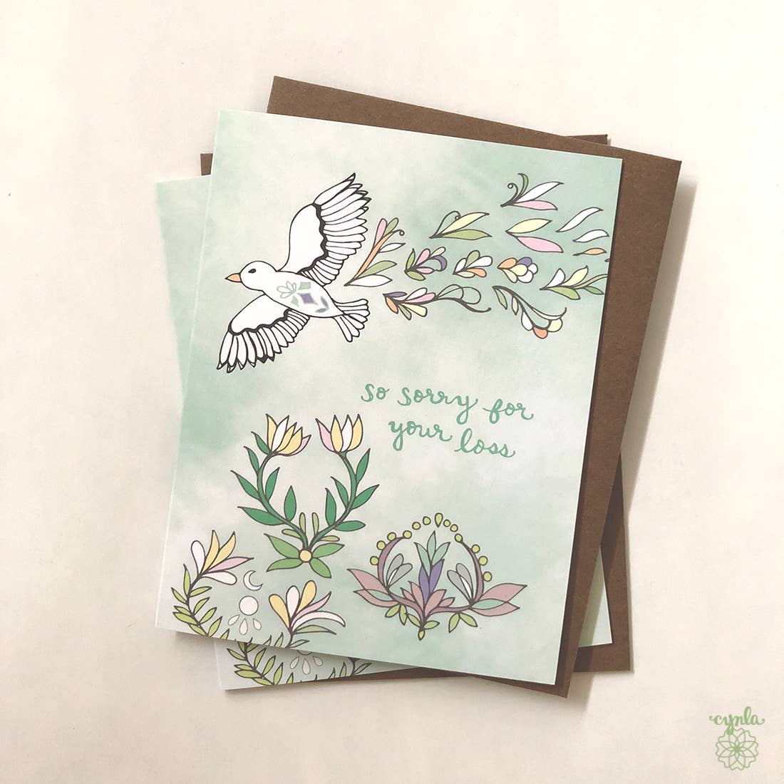 Cynla - Sympathy card - So sorry for your loss bird deepest sympathy