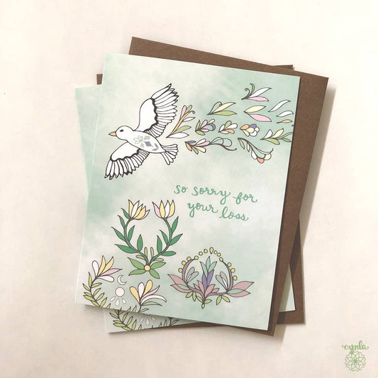 Cynla - Sympathy card - So sorry for your loss bird deepest sympathy