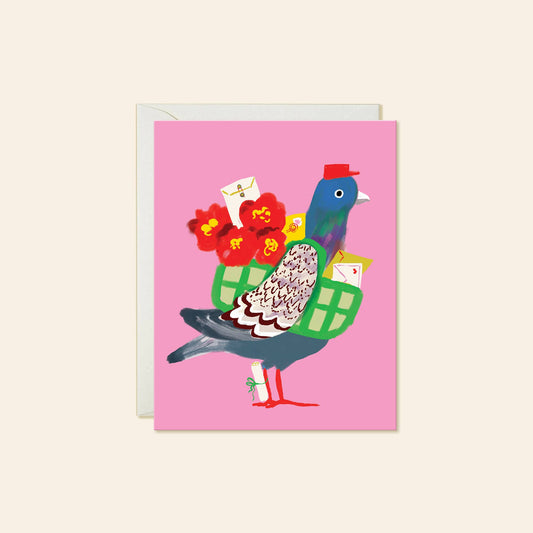 Karen Schipper - Pigeon Post – Whimsical Bird Greeting Card