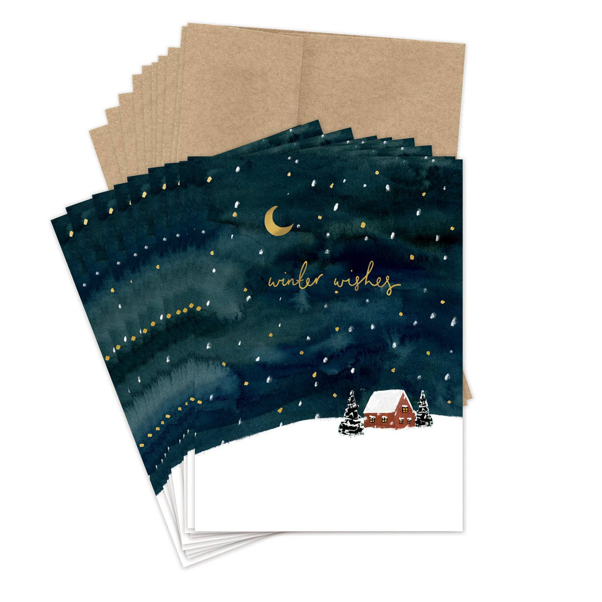 Biely & Shoaf - Winter Wishes Boxed Holiday Cards - Set of 10