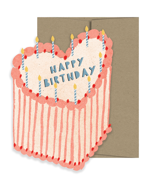 Isatopia - Heart Cake Birthday Collection - Die Cut Card