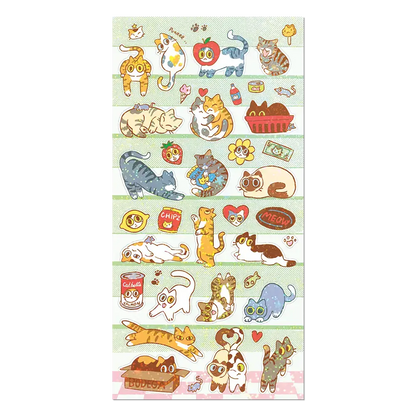 Apply Stickers - Bodega Kitties Sheet — Mini-Sticker Stationery Sheet