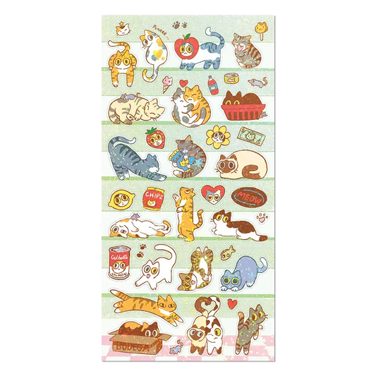 Apply Stickers - Bodega Kitties Sheet — Mini-Sticker Stationery Sheet