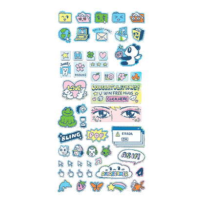 Apply Stickers - Digital Dreams Sheet — Mini-Sticker Stationery Sheet