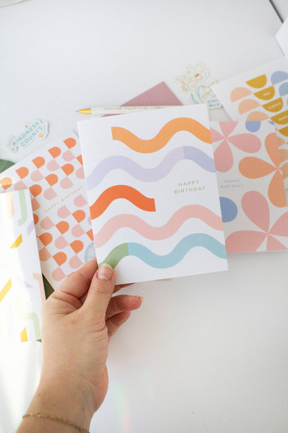 Line & Kind Paper - Birthday  - Wavy Squiggle
