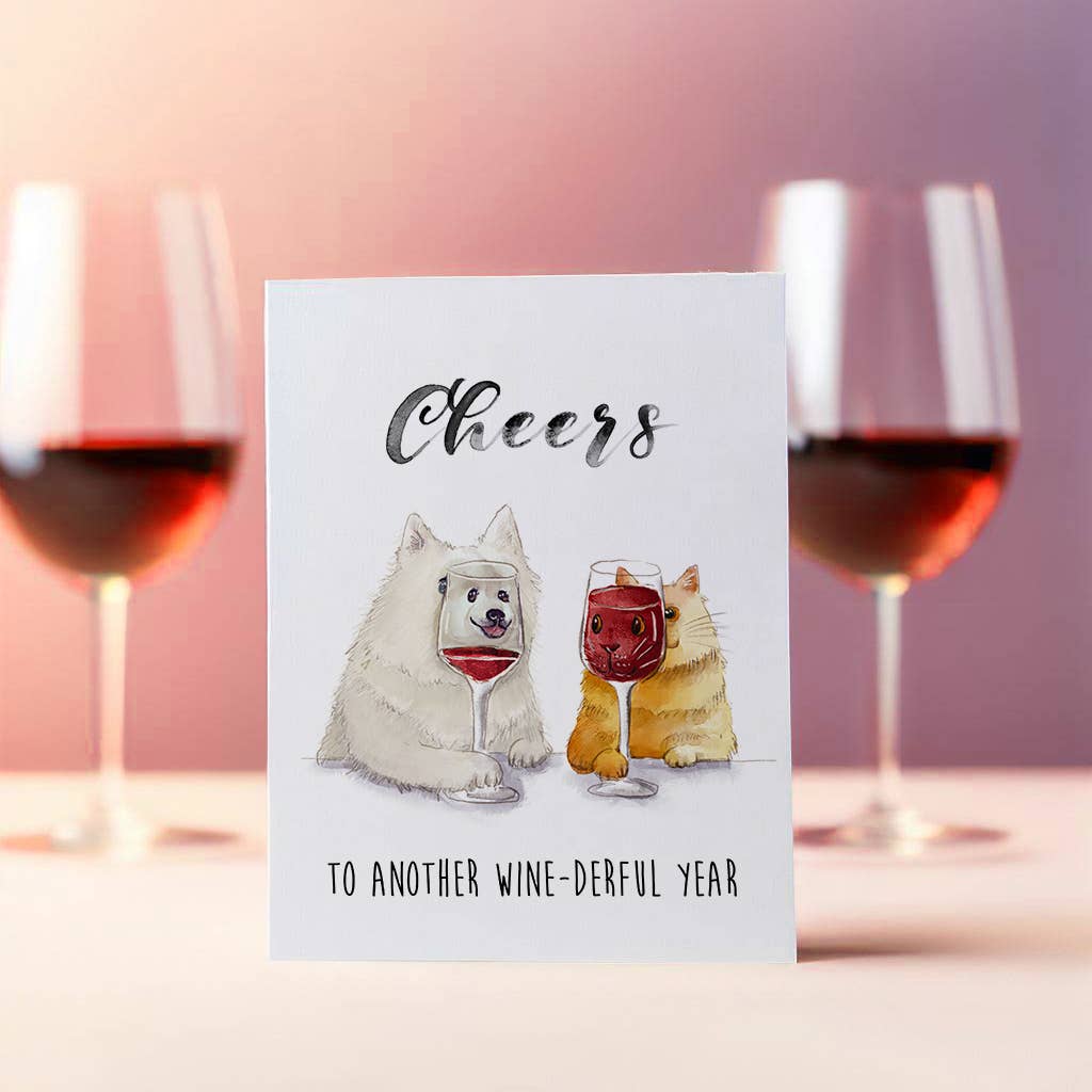 Liyana Studio - Cheers Wine-derful Year - Funny Birthday Card: All Occassions