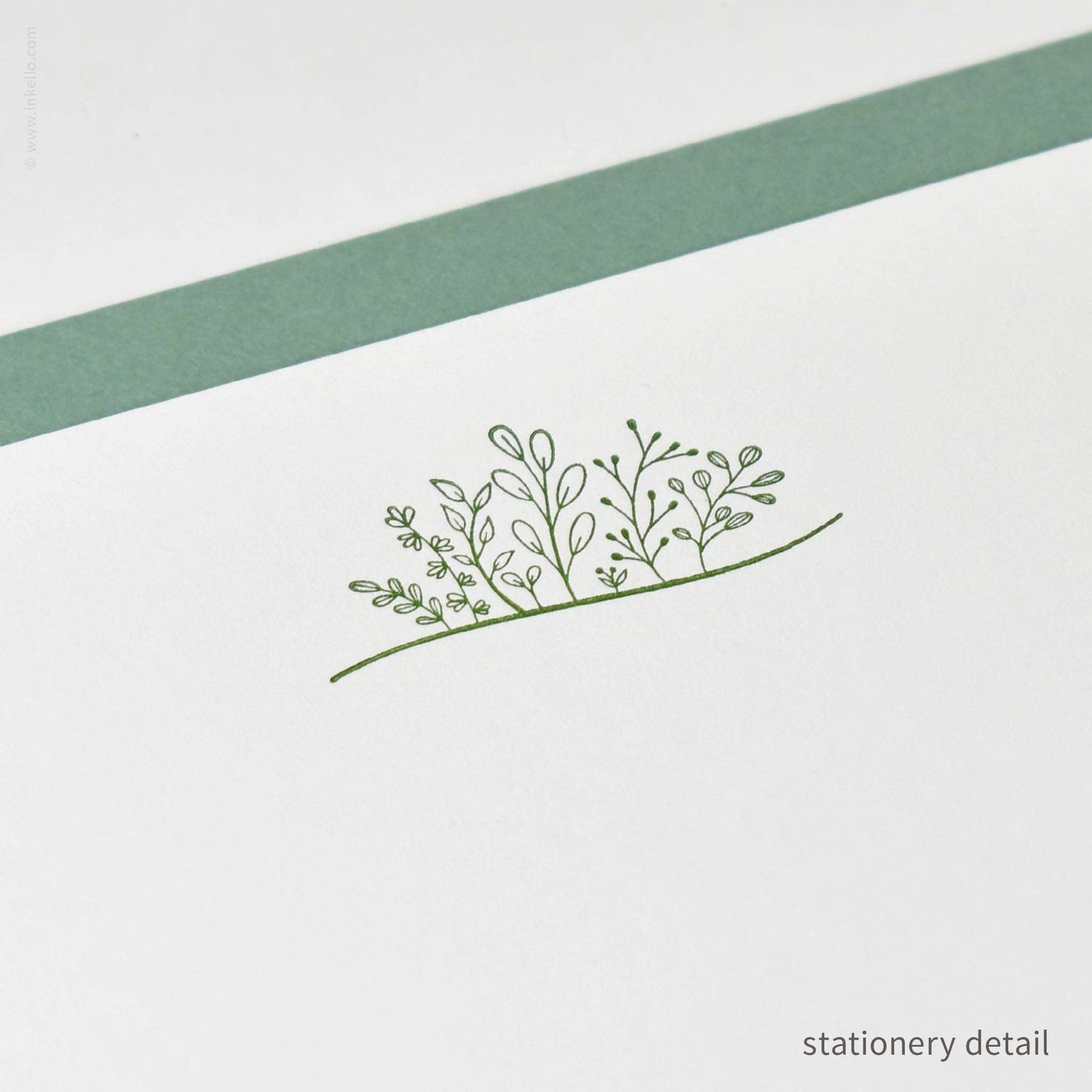 Inkello Letterpress - Stationery Set with Green Sprouting Plants (#472)