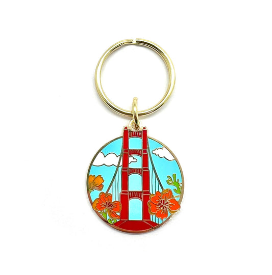 Brenna Daugherty Illustration - San Francisco Golden Gate Bridge Enamel Keychain