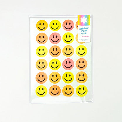 Next Chapter Studio - Sticker Pack - 1" Circles - Art: No Hanger / Smiley Faces