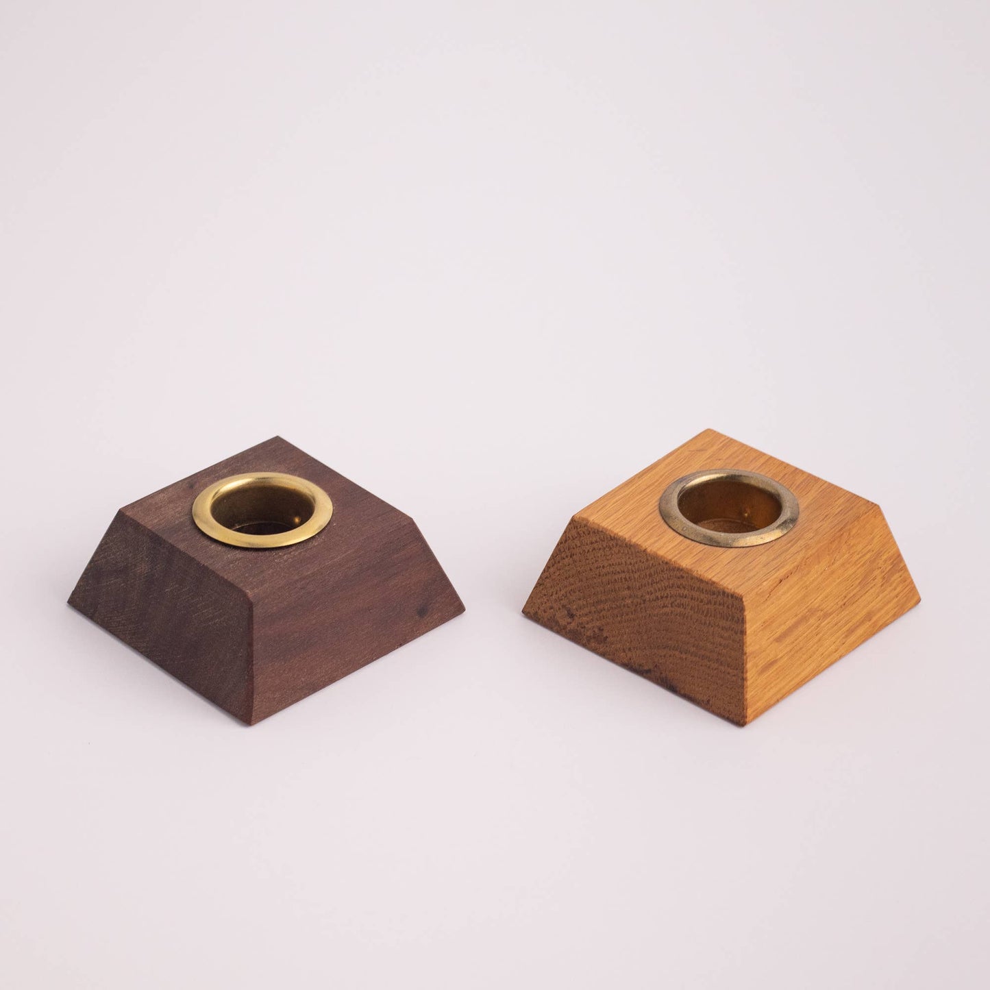 Collin Garrity - Square Wood Candle Holder: Walnut