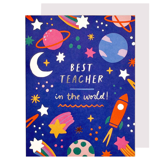 The Social Type - Best Teacher in the World Teacher Appreciation Card