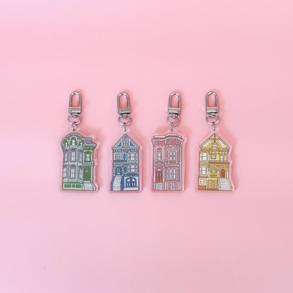 By Aleisha - Painted Lady Keychain: Blue
