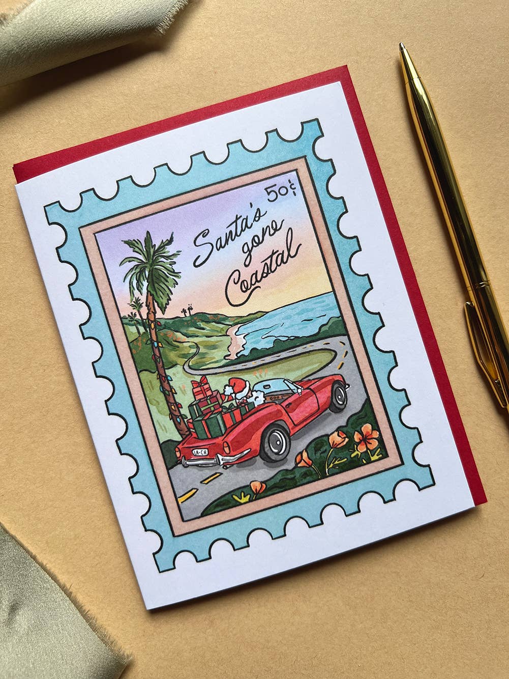 Brenna Daugherty - Coastal Santa California Christmas card