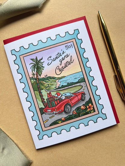 Brenna Daugherty - Coastal Santa California Christmas card