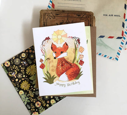 Cynla - Sun Fox Birthday Card