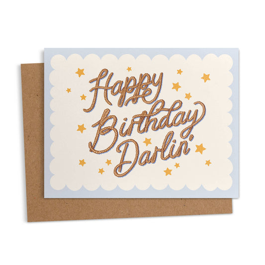 Ana Peake - Happy Birthday Darlin' Cowgirl Greeting Card