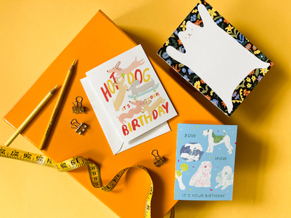 Karen Schipper - Bow Wow Birthday – Dog Birthday Card | Dog Pun Card