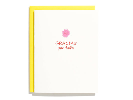 Shorthand Press - Gracias Por Todo - Letterpress Greeting Card