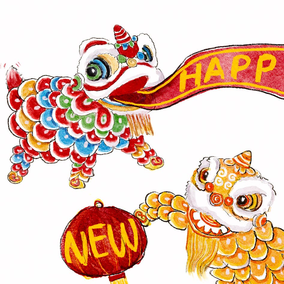 Liyana Studio - Lion Dance Greetings - 2025 Lunar New Year Card