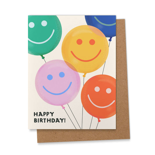 Ana Peake - Smiley Balloons Birthday Greeting Card