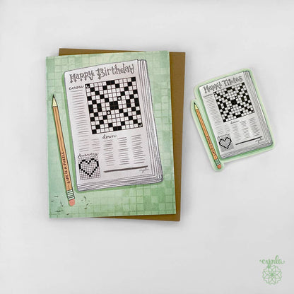 Cynla - Crossword Birthday Card - crossword puzzles game lover games