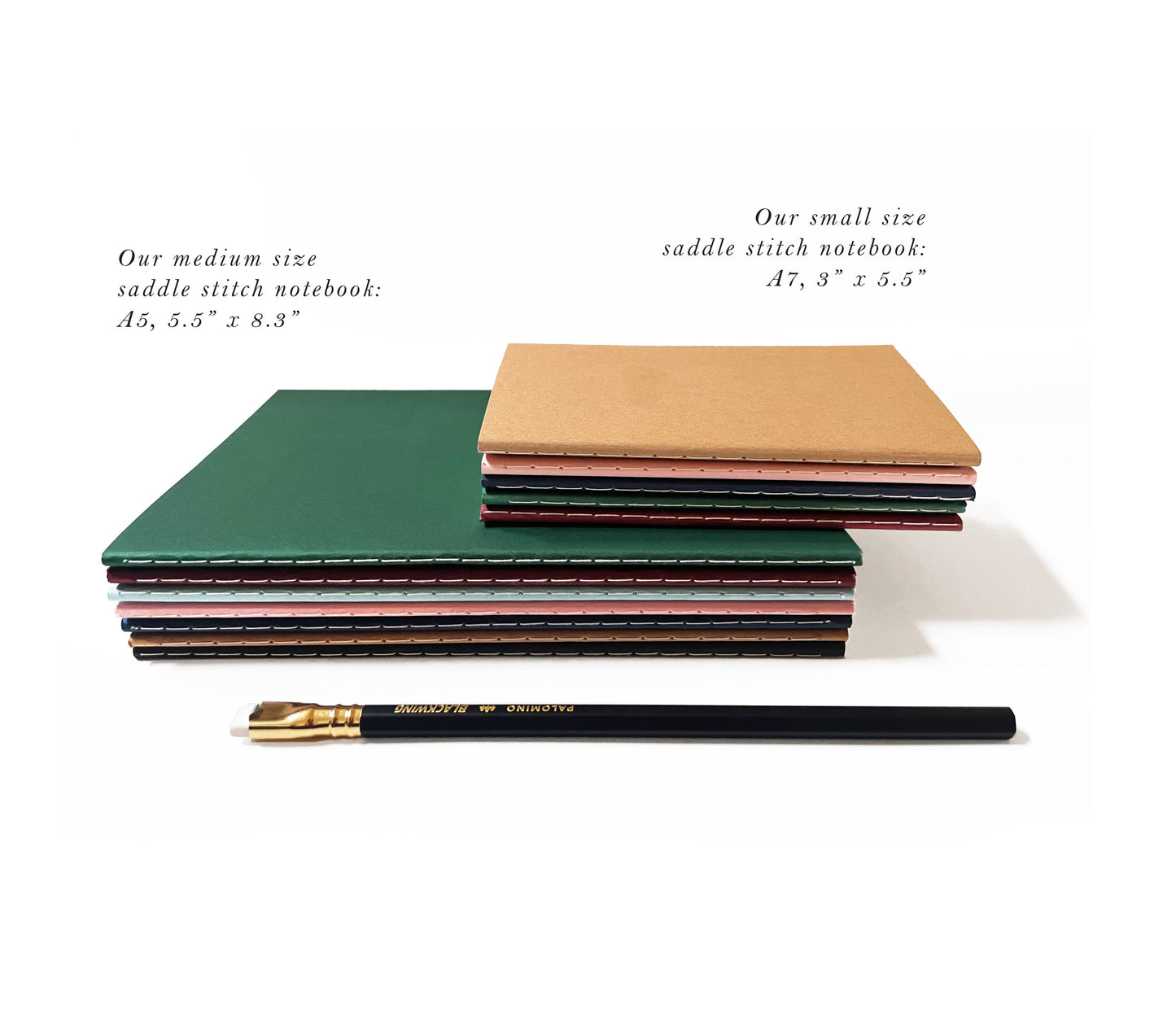 Studio Portmanteau -  A5 Medium Saddle Stitch Blank Notebooks: Kraft