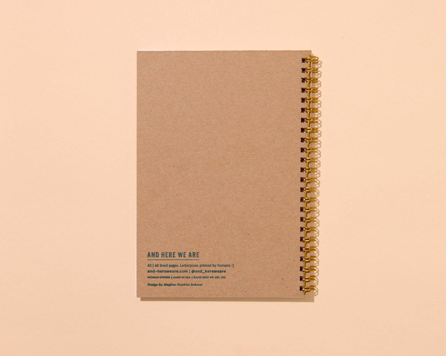 And Here We Are - Letterpress A5 Spiral Notebook—Coneflower (Floral Summer)
