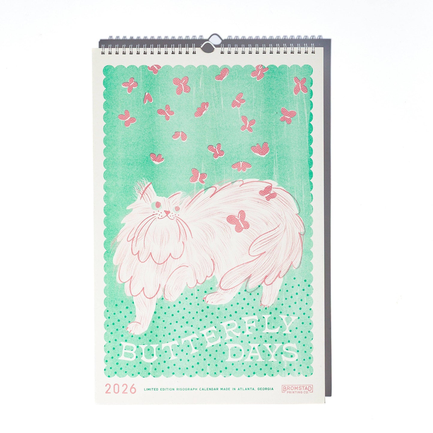 Bromstad Printing Co. - 2026 Risograph Wall Calendar - Butterfly Days