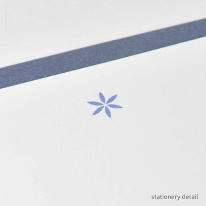 Inkello Letterpress - Stationery Set with Little Periwinkle Flower (#472)