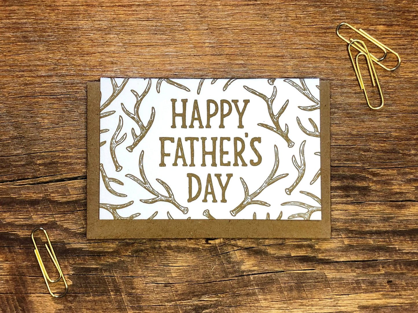 Noteworthy Paper & Press - Dad Antlers Enclosure Card