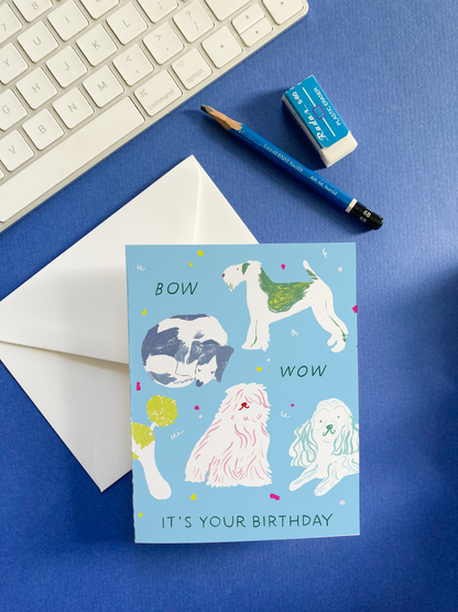 Karen Schipper - Bow Wow Birthday – Dog Birthday Card | Dog Pun Card