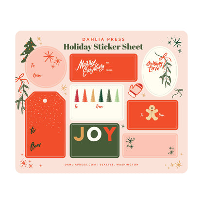 Dahlia Press - Holiday Gift Labels 1, Sticker Tag Sheets
