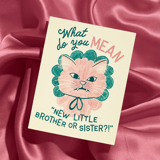 Bromstad Printing Co. - New Little Brother or Sister - Risograph Baby Card